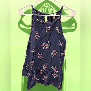 Arizona Jean Company Navy Floral Tank Top
